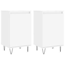 Berkfield Home Sideboards 2 pcs White 40x35x70 cm Engineered Wood - Size: 40 x 35 x 70 cm - thumbnail 3