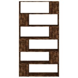 Berkfield Home Book Cabinet/Room Divider Smoked Oak 100x24x188 cm in Brown - Size: 100 x 24 x 188 cm - thumbnail 5