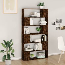 Berkfield Home Book Cabinet/Room Divider Smoked Oak 100x24x188 cm in Brown - Size: 100 x 24 x 188 cm - thumbnail 1