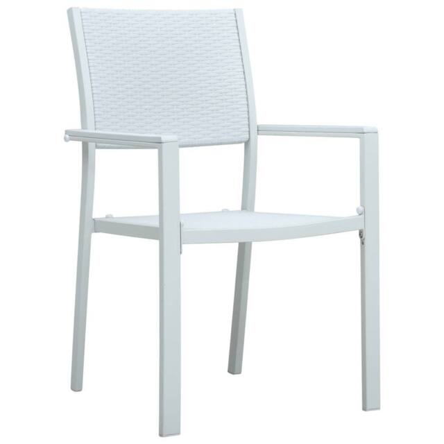 Berkfield Home Garden Chairs 4 pcs White Plastic Rattan Look - image 1