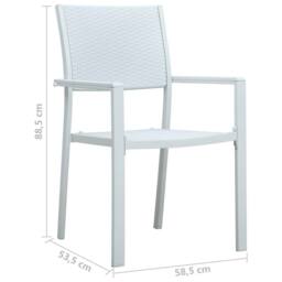 Berkfield Home Garden Chairs 4 pcs White Plastic Rattan Look - thumbnail 9