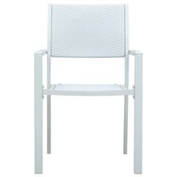 Berkfield Home Garden Chairs 4 pcs White Plastic Rattan Look - thumbnail 3