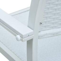 Berkfield Home Garden Chairs 4 pcs White Plastic Rattan Look - thumbnail 8