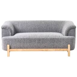 Wyld and Coco 5 Seater Sofa Set Dark Grey Polyester Upholstery Wooden Legs - thumbnail 6