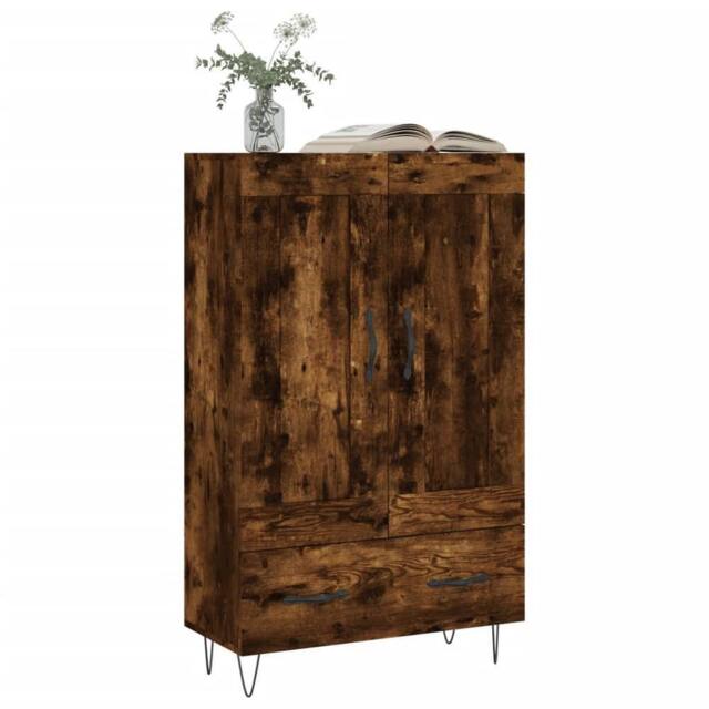 Berkfield Home Highboard Smoked Oak 69.5x31x115 cm Engineered Wood in Brown - image 1