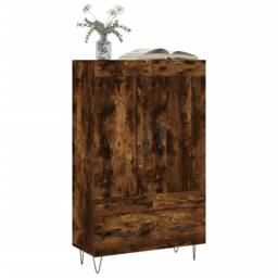 Berkfield Home Highboard Smoked Oak 69.5x31x115 cm Engineered Wood in Brown - thumbnail 1