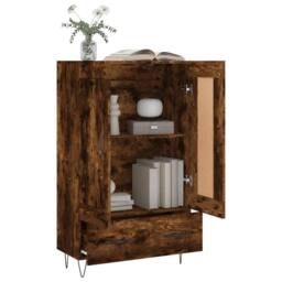 Berkfield Home Highboard Smoked Oak 69.5x31x115 cm Engineered Wood in Brown - thumbnail 4