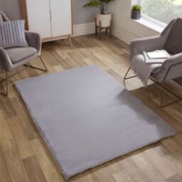 The Linen Consultancy TLC 5 Star Hotel Concept Luxury Faux Fur Silver Rug - Size: 120 cm x 170 cm - thumbnail 1