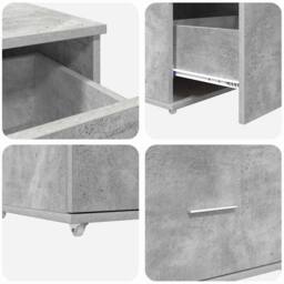 Berkfield Home Drawer Cabinet Concrete grey Concrete Medium Doors - thumbnail 9