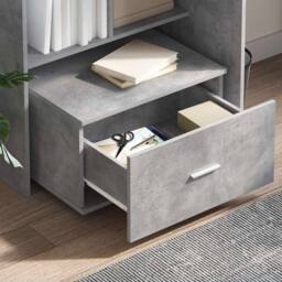 Berkfield Home Drawer Cabinet Concrete grey Concrete Medium Doors - thumbnail 4