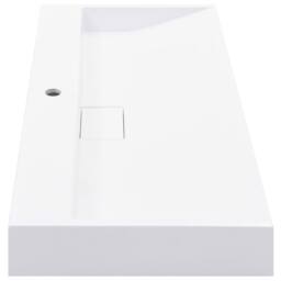 Berkfield Home Wash Basin 100x46x11 cm Mineral Cast/Marble Cast White - Size: 100 x 46 x 11 cm - thumbnail 5
