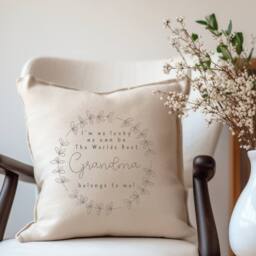 Aye Do Gifts Best Grandma Cushion in Beige - Size: 40 cm x 40 cm