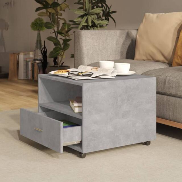 Berkfield Home Decorative Coffee Table Concrete Grey 55x55x40 cm Engineered Wood - Size: 55 x 55 x 40 cm - image 1