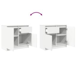 Berkfield Home Sideboard with Drawer White 71x35x65 cm Engineered Wood - Size: 71 x 35 x 65 cm - thumbnail 9