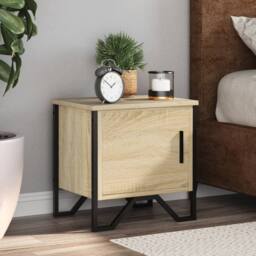 Berkfield Home Modern Bedside Cabinets 2 pcs Sonoma Oak 40x30x40 cm Engineered Wood in Light Tan - Size: 40 x 30 x 40 cm - thumbnail 2