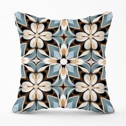 Warren Reed - Designer Beige & Brown Abstract Pattern Outdoor Cushion in Grey - Size: 45 cm x 45 cm - thumbnail 1