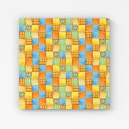 Warren Reed - Designer Baby Watercolour Blanket Pattern Canvas in Yellow - Size: w40 inch x h40 inch - thumbnail 1