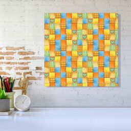 Warren Reed - Designer Baby Watercolour Blanket Pattern Canvas in Yellow - Size: w40 inch x h40 inch - thumbnail 2