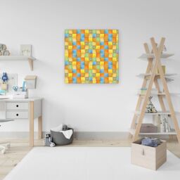 Warren Reed - Designer Baby Watercolour Blanket Pattern Canvas in Yellow - Size: w40 inch x h40 inch - thumbnail 3