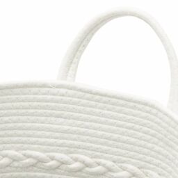 Berkfield Home Storage Basket Grey & White √ò43x38 cm Cotton - Size: 43x38 cm - thumbnail 6
