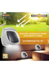KDMD 2 Pack Solar Powered Wall Light Outdoor Garden Porch Stair in Light Grey - thumbnail 5