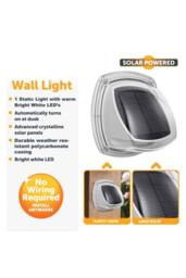 KDMD 2 Pack Solar Powered Wall Light Outdoor Garden Porch Stair in Light Grey - thumbnail 2