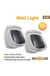 KDMD 2 Pack Solar Powered Wall Light Outdoor Garden Porch Stair in Light Grey - thumbnail 3
