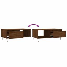 Berkfield Home Coffee Table Brown Oak 90x50x36.5 cm Engineered Wood - thumbnail 9