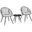 Costway 3 Piece Patio Furniture Set Woven Rope Balcony Chair w/ Seat & Back Cushions - thumbnail 1