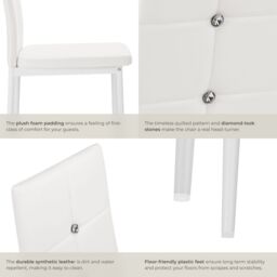 tectake Dining Chair Set Julien Set Of 8 - White - Size: 8 Pack - thumbnail 4