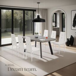 tectake Dining Chair Set Julien Set Of 8 - White - Size: 8 Pack - thumbnail 8