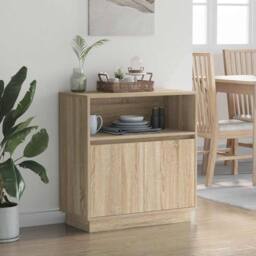 Berkfield Home Sideboard with LED Sonoma Oak 71x34, 5x75 cm Engineered Wood in Brown - thumbnail 5