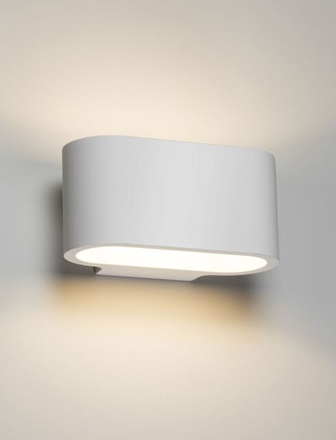 Netlighting G9 Curved Up & Down Plaster Wall Light 180mm 230V IP20 40W in White - image 1