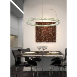 Netlighting Galaxy Linear Pendant 5 Drop 15W LED 6000K Polished Chrome Crystal in Grey - thumbnail 9
