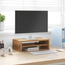 Berkfield Home Monitor Stand Artisan Oak 42x24x13 cm Engineered Wood in Brown - Size: 42 x 24 x 13 cm - thumbnail 3