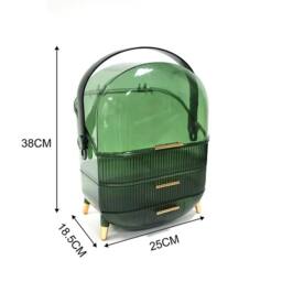 VOGREX Portable Compact Makeup Storage Box in Green - thumbnail 2