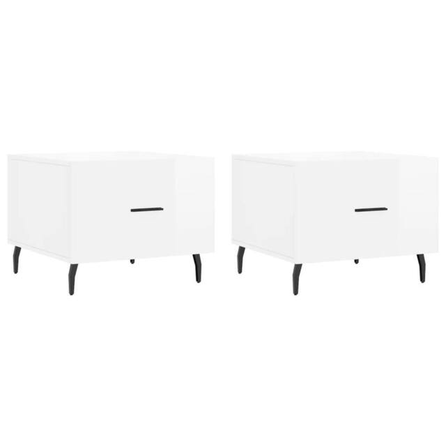 Berkfield Home Coffee Tables 2pcs High Gloss White 50x50x40 cm Engineered Wood - Size: 50 x 50 x 40 cm - image 1