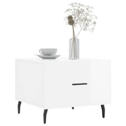 Berkfield Home Coffee Tables 2pcs High Gloss White 50x50x40 cm Engineered Wood - Size: 50 x 50 x 40 cm - thumbnail 3