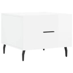 Berkfield Home Coffee Tables 2pcs High Gloss White 50x50x40 cm Engineered Wood - Size: 50 x 50 x 40 cm - thumbnail 5