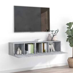 Berkfield Home Modern 2 Piece TV Cabinet Set Grey Sonoma Engineered Wood - thumbnail 2