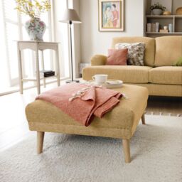 Abakus Direct Harper Footstool - Durable & Easy Clean Upholstery in Brown - thumbnail 1