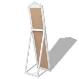 Berkfield Home Full Free-Standing Mirror Baroque Style 160x40 cm White - thumbnail 4