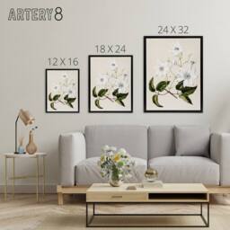 "Artery8 New Zealand Puawananga Clematis Flowers Featon Framed Canvas Wall Art in Beige - Size: W12"" x H16""" - thumbnail 4