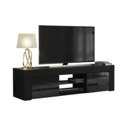 Creative Furniture TV Unit 130cm Modern - Black with High Gloss Doors - thumbnail 5