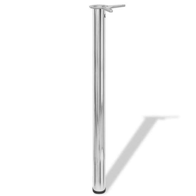 Berkfield Home 4 Height Adjustable Table Legs Chrome 870 mm in Silver - image 1