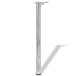 Berkfield Home 4 Height Adjustable Table Legs Chrome 870 mm in Silver