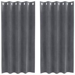 Berkfield Home Blackout Curtains with Eyelets 2 pcs Super Light Grey Velvet in Dark Grey