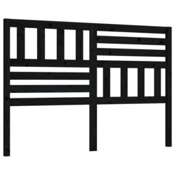 Berkfield Home Bed Headboard Black 126x4x100 cm Solid Wood Pine - Size: 126 x 4 x 100 cm - thumbnail 2