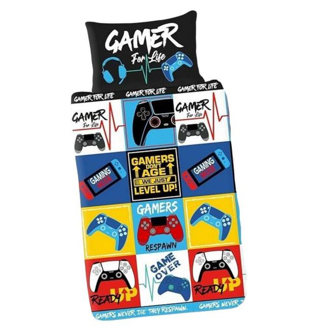 Gamer Levels Reversible Duvet Set - Size: Single - image 1