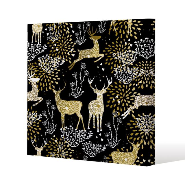 Benjamin Tate Design Golden christmas (canvas) / 114 x 114 x 4cm in Natural - Size: 114 x 114 x 4 cm - image 1